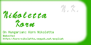 nikoletta korn business card